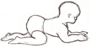 Image of a crawling baby